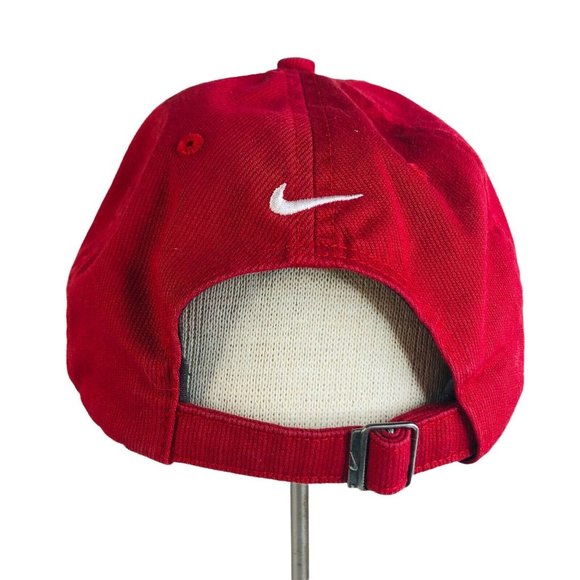 NIKE Golf Hat Red Strapback Adjustable Cotton Corduroy Embroidery - Picture 5 of 9